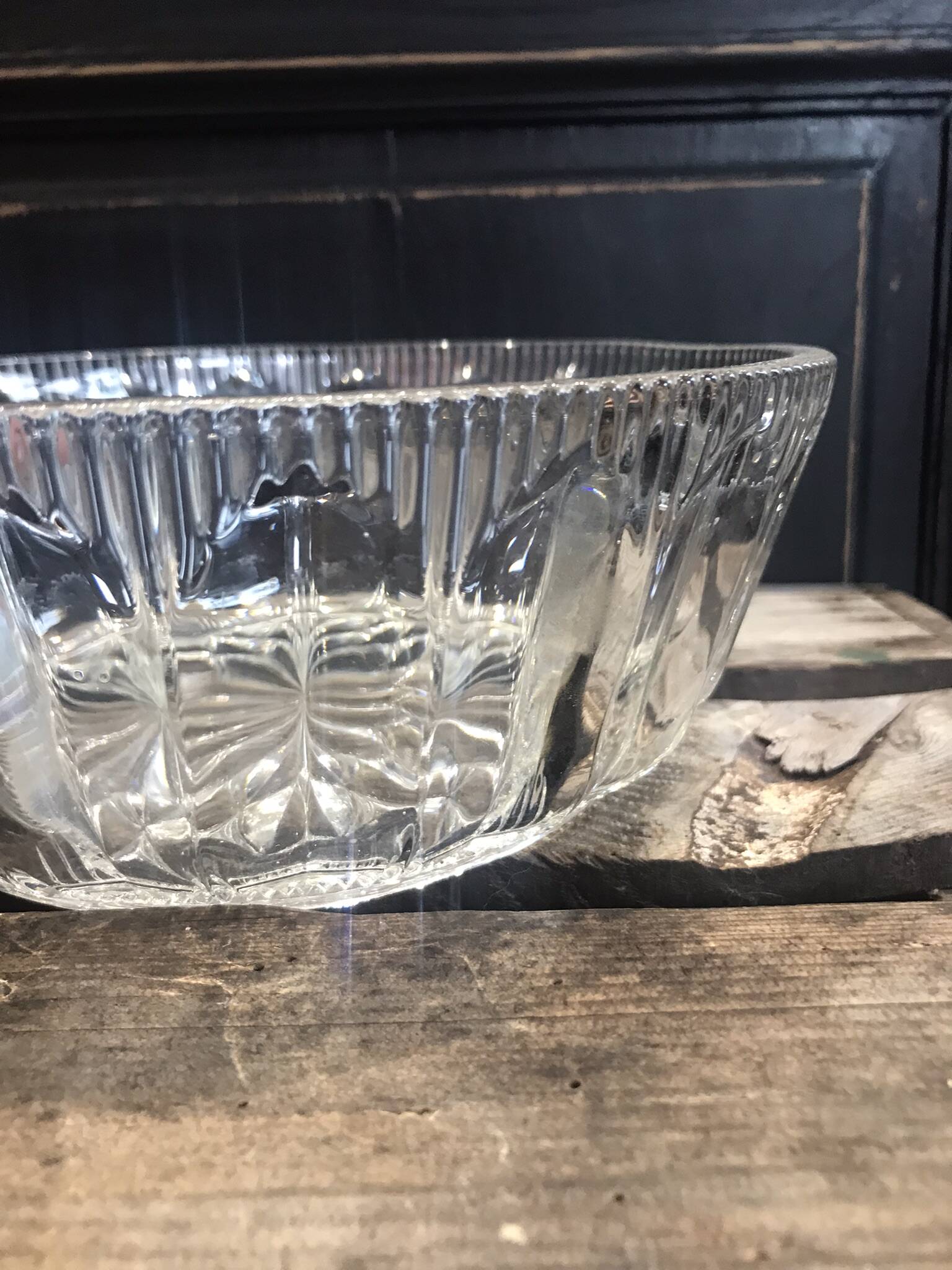 Vintage crystal salad bowl
