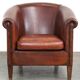 Fauteuil club confortable et spacieux en cuir de mouton avec coussin de siège amovible