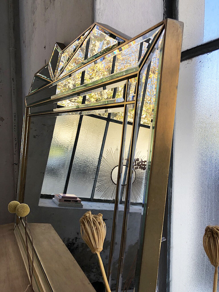 Italian design milked gold mirror