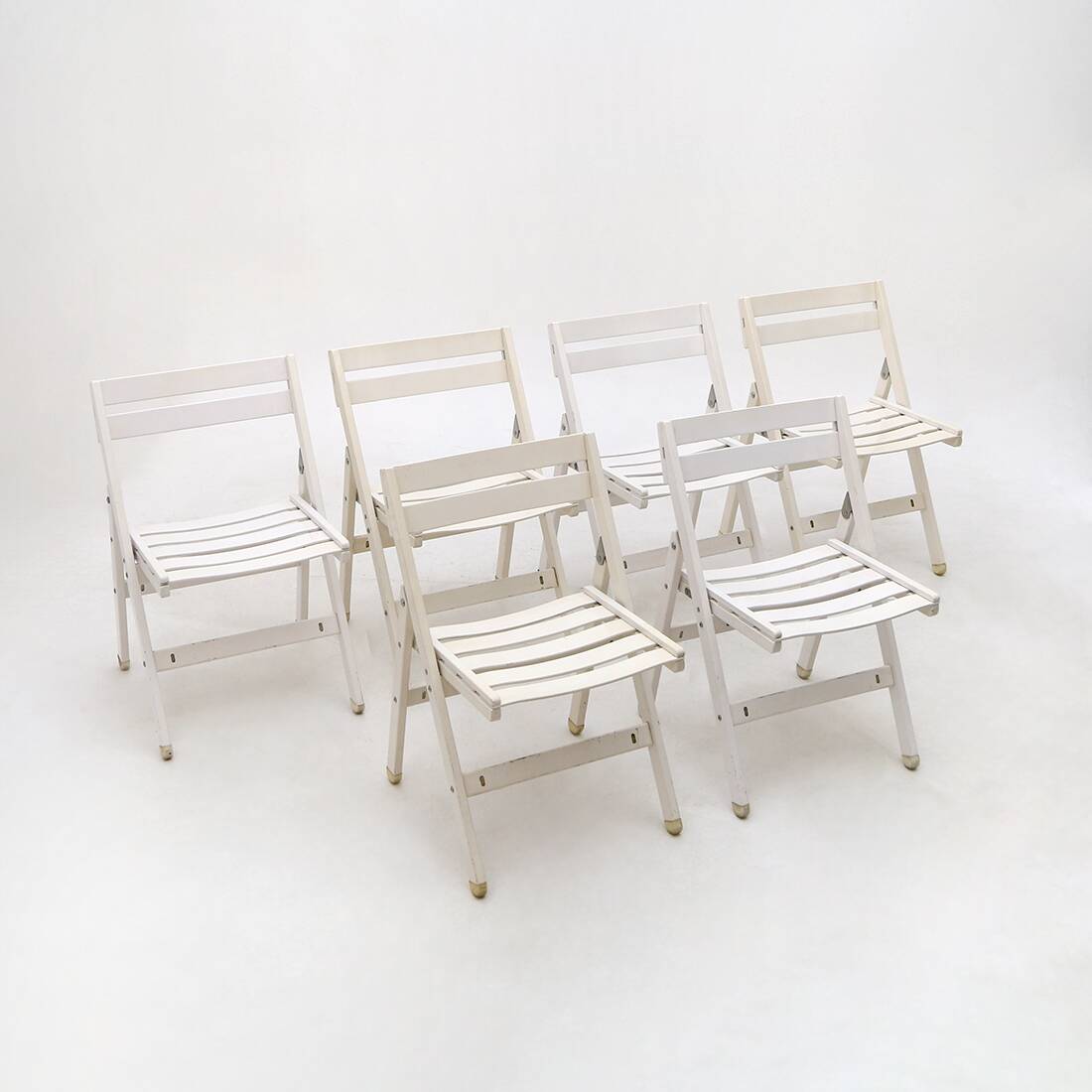 Ensemble de 6 chaises de jardin pliantes par Reguitti, années 1970.