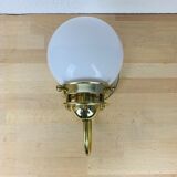 Brass wall lamp and opaline globe