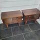Pair of vintage 70s walnut bedside tables