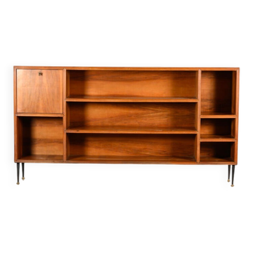 Wooden bookshelf on legs