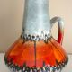 Enameled ceramic pitcher vase, Carstens West Germany, 60s/70s design