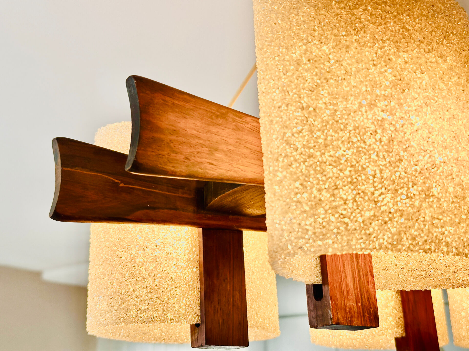 Scandinavian suspension in teak and acrylic Perspex from the 1960s.