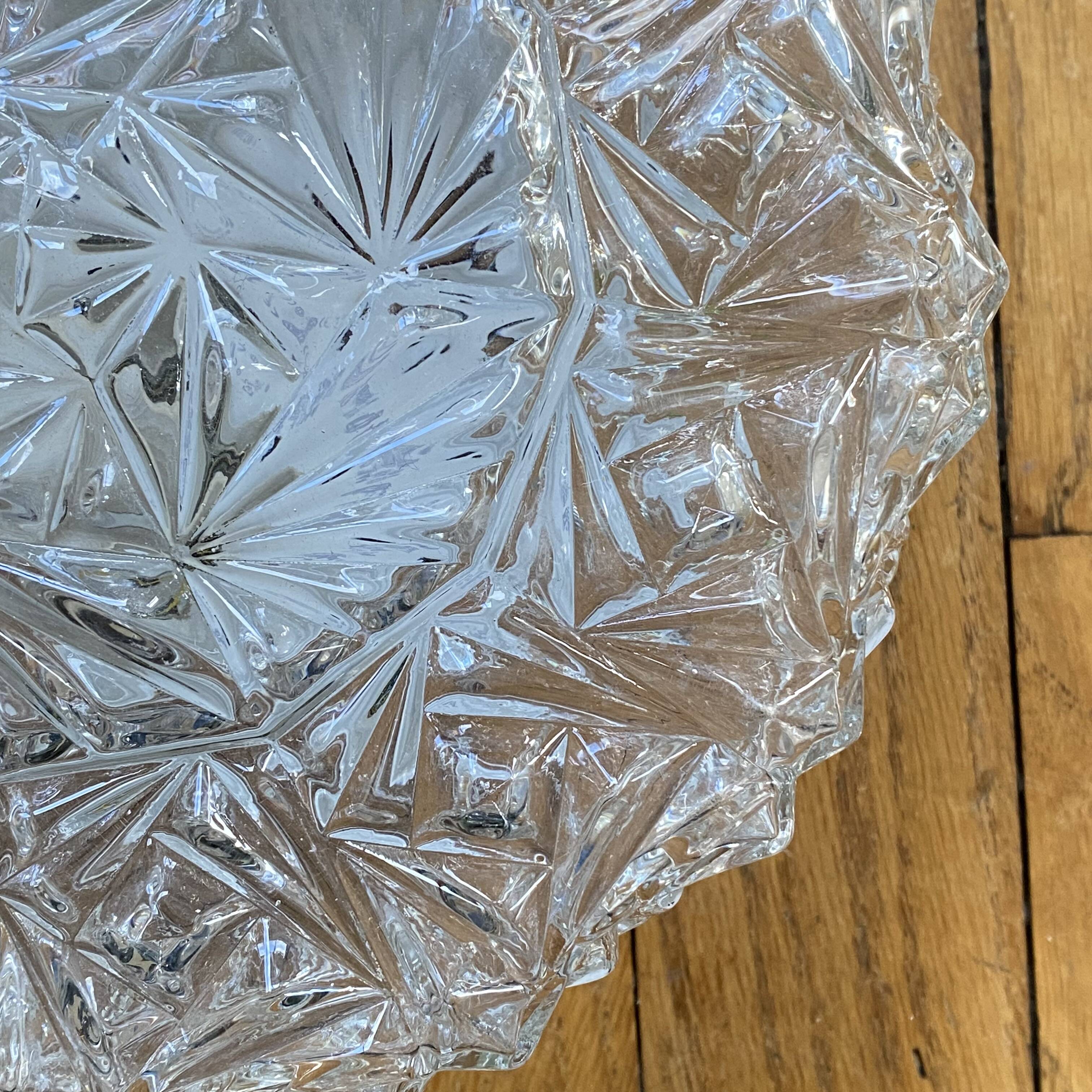 Vintage wall light in antique glass, round ceiling light 22 cm
