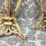 Pair of candlesticks patinated cast iron renaissance design