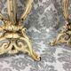 Pair of candlesticks patinated cast iron renaissance design