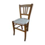 Chaise ancienne assise scoubidou bistrot vintage