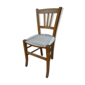 Chaise ancienne assise scoubidou bistrot vintage