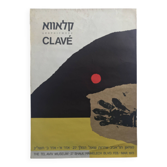 Antoni clavé, the tel aviv museum / grafic work, 1973. original lithograph poster