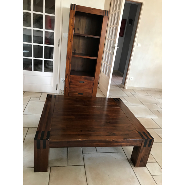 Set Coffee Table And Assorted Shelf Drawer Storage Wood Selency Set Coffee Table And Assorted Shelf, Coffee Table Shelf Drawers