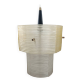 Plexiglas pendant light, two-tone ribbed plastic, 1970