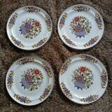 4 antique Sarreguemines plates, "Eclat" pattern