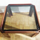 Table basse en teck et verre fumé 1970