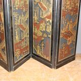 Screen with Japanese decor and black lacquer