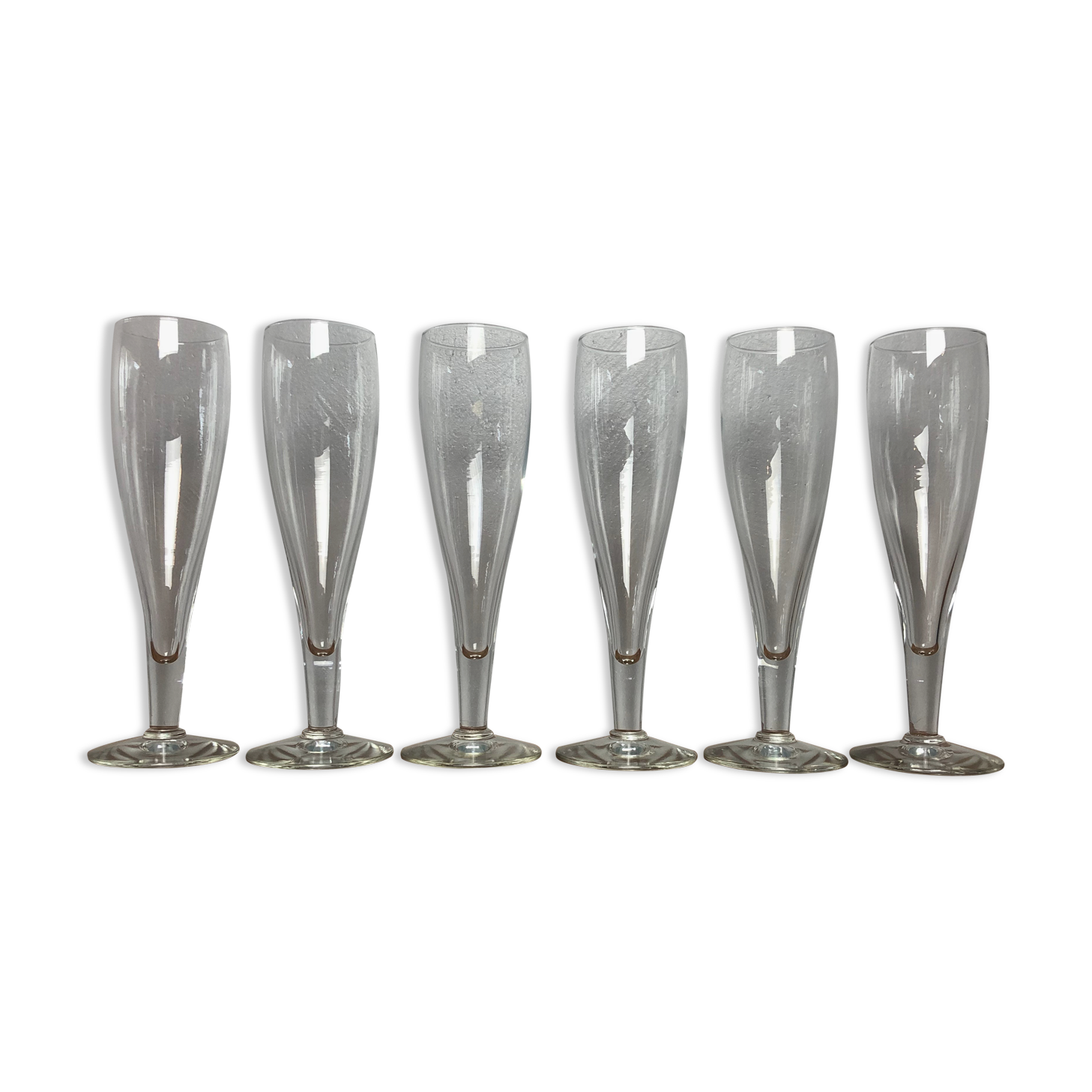 6 flûtes à champagne en cristal Selency