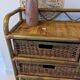 Commode vintage en rotin et osier