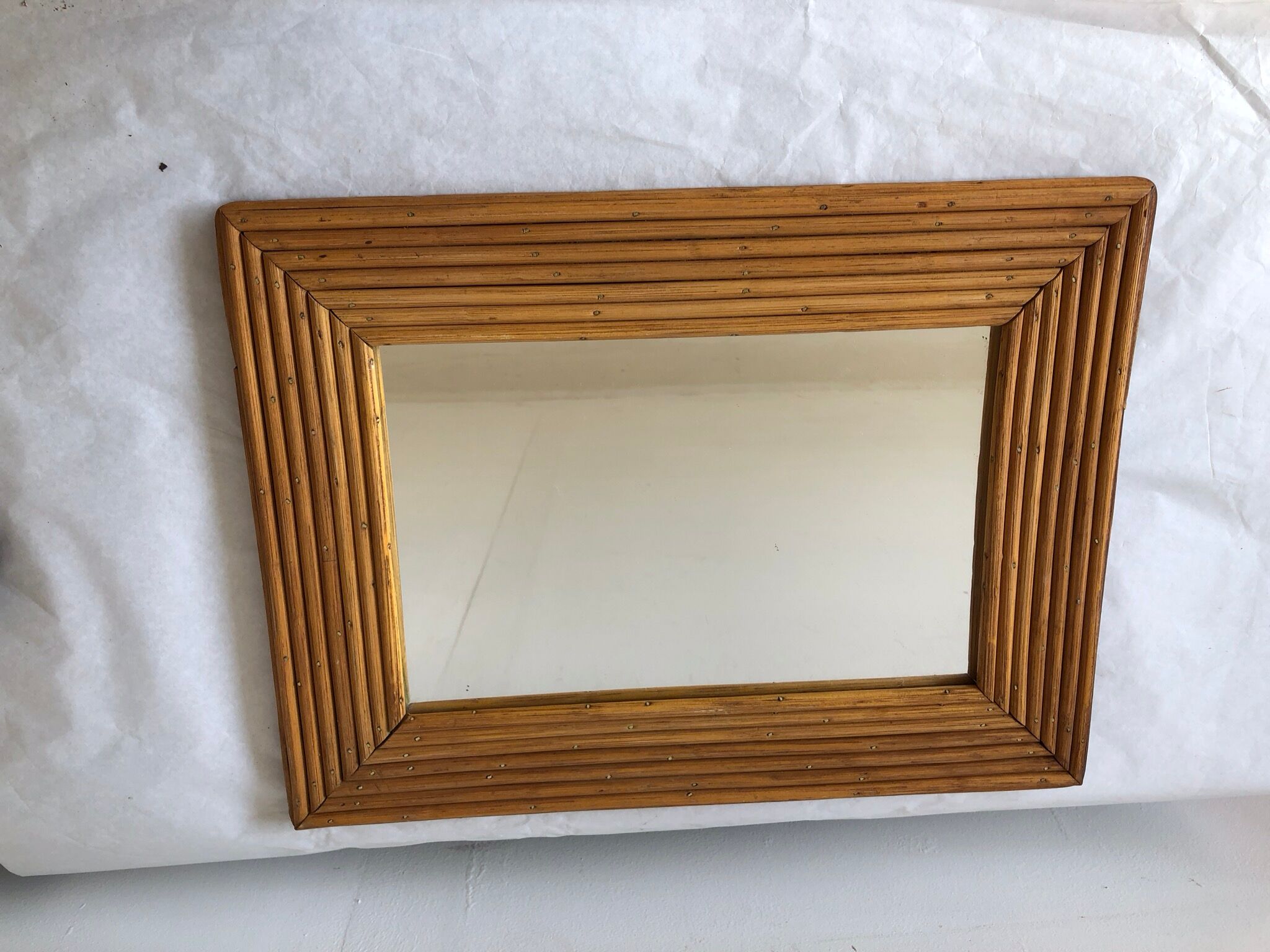 Mirror rattan rectangular 70 40x31cm