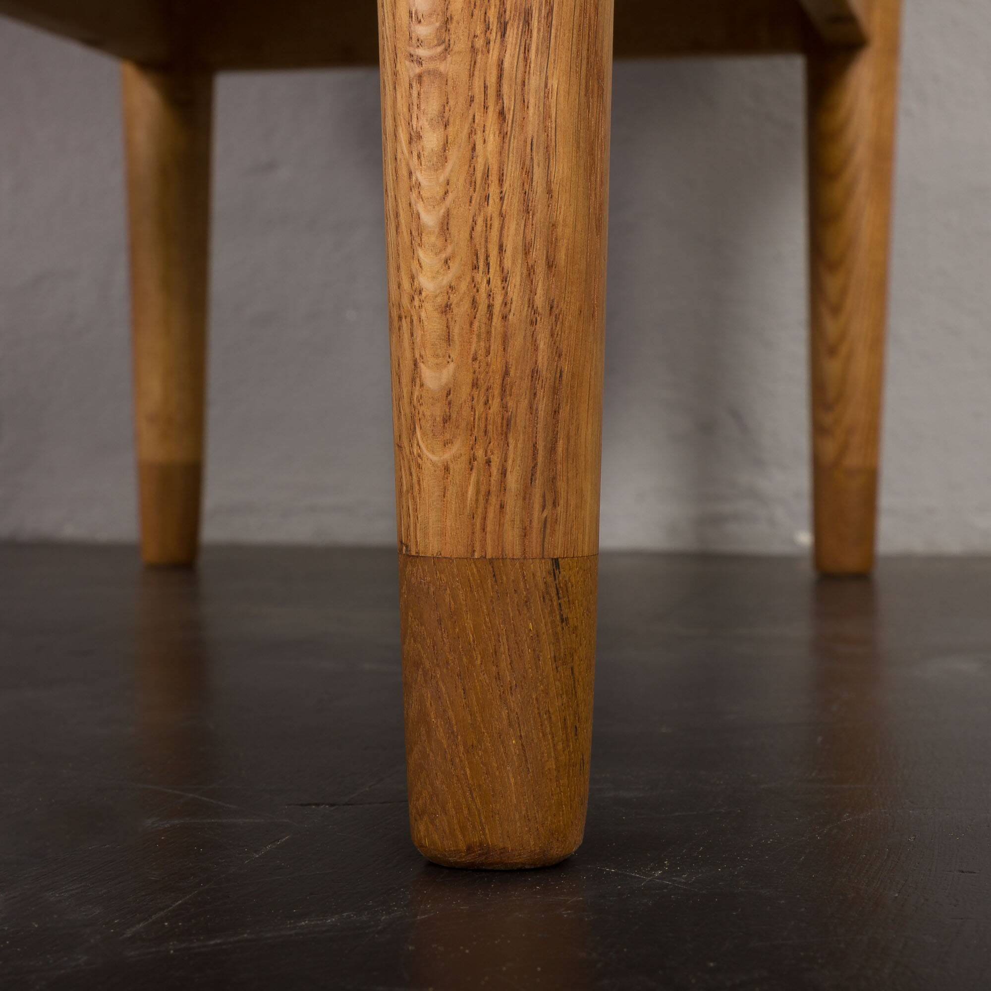 Teak and oak double-sided desk with X-shaped legs