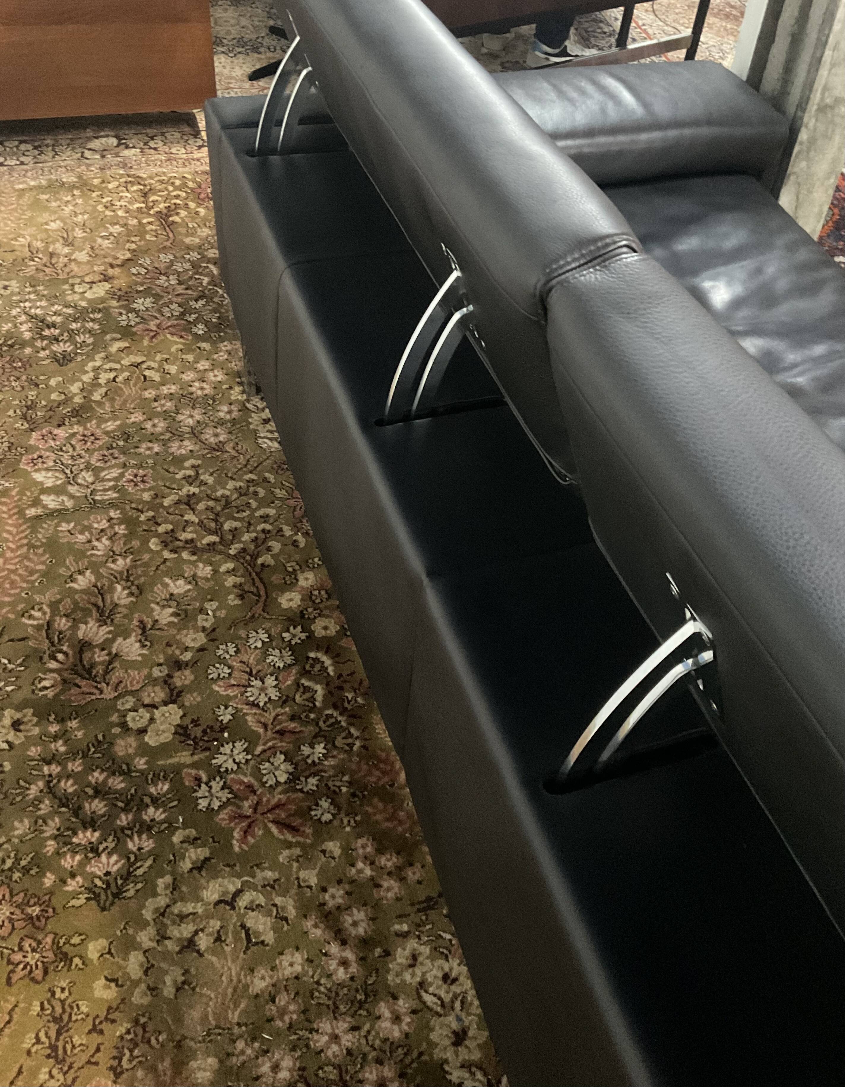 Jori designer sofa in brown leather 3 seats