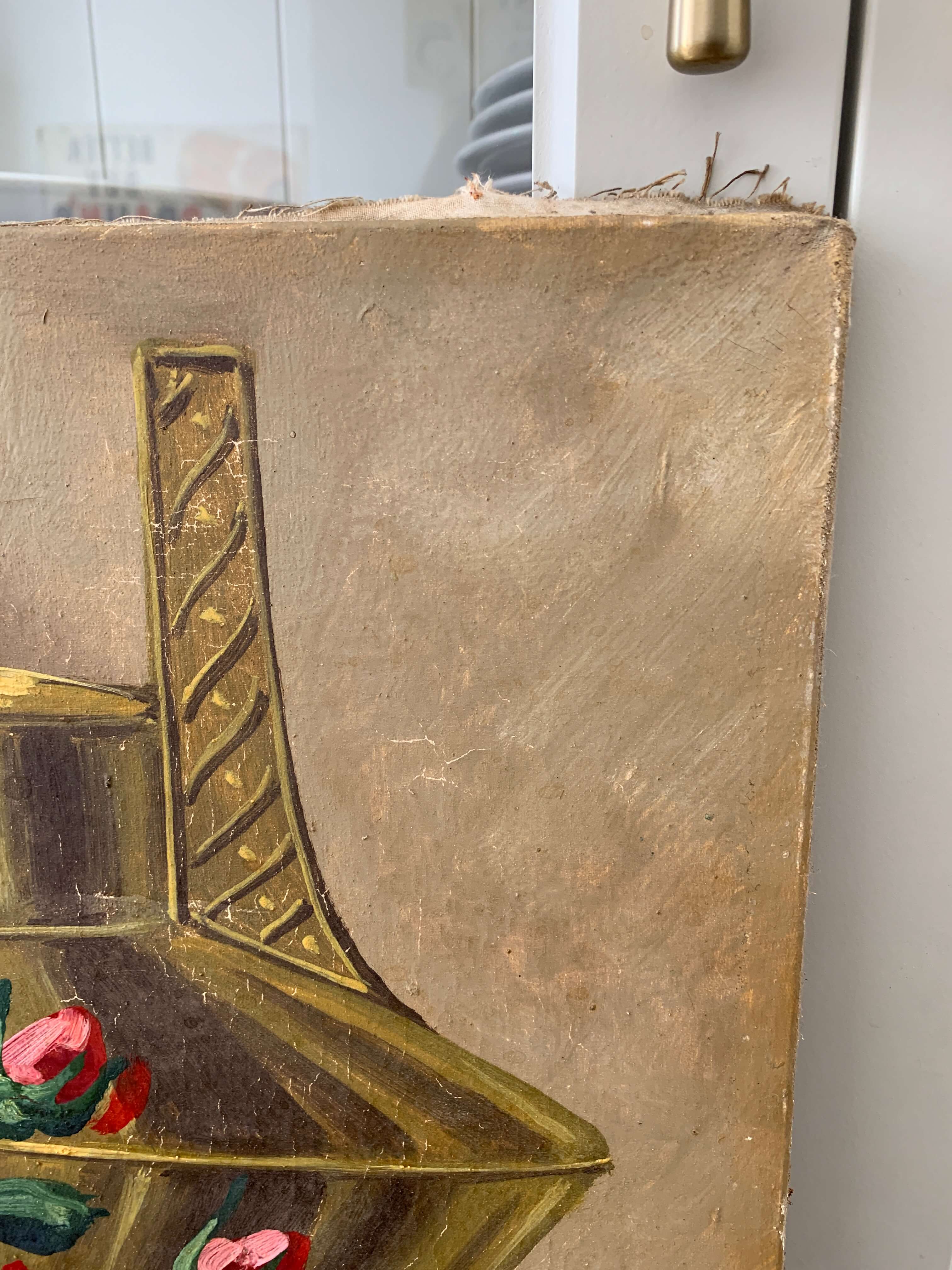 Ancienne peinture de roses