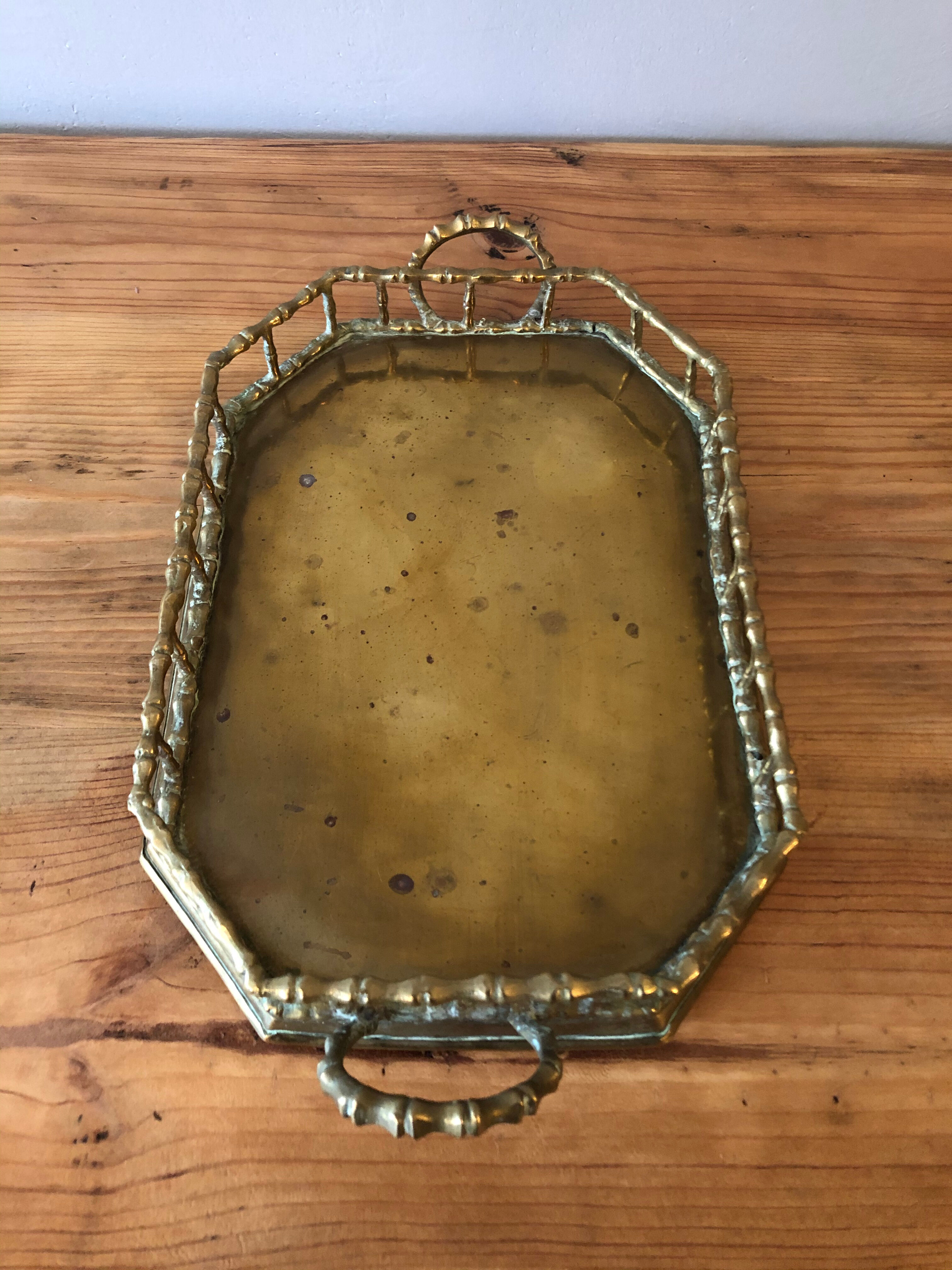 Ancient gold bronze tray