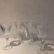 Set de 4 verres à eau cristal moulé 1970