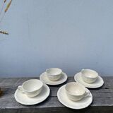 4 beige plain Sarreguemines cups