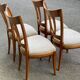 4 solid wood and fabric dining room chairs