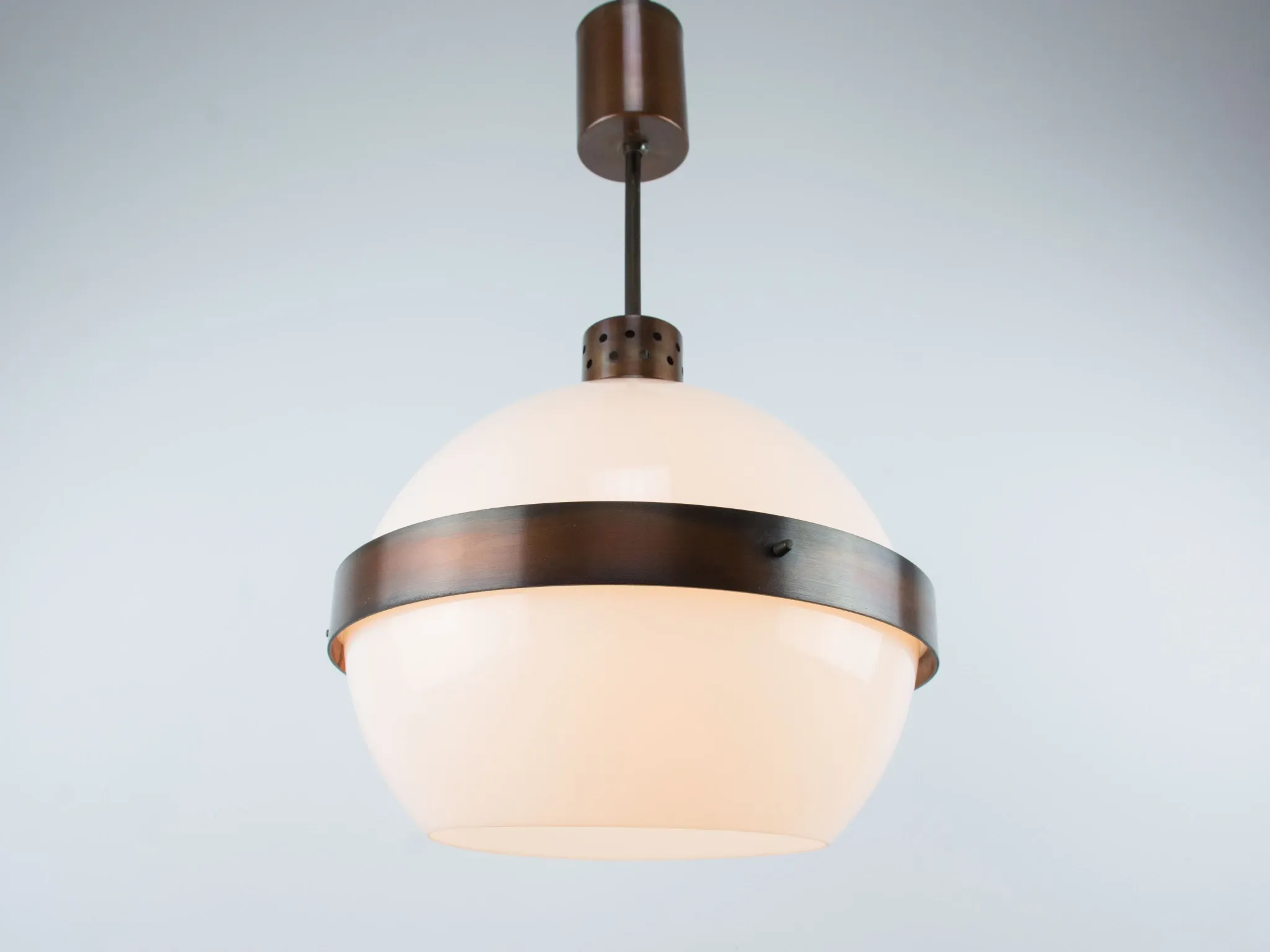 UFO Pendant Light – Vintage Space Age Acrylic Hanging Lamp, Copper/Bronze B