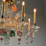 Two Tier Multicolor Murano Glass Venetian Chandelier