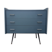 Commode vintage vert de gris foncé