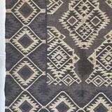 Jute-Wool Handwoven Kilim Rug, Living Area, Indian Traditional RUG\CARPET