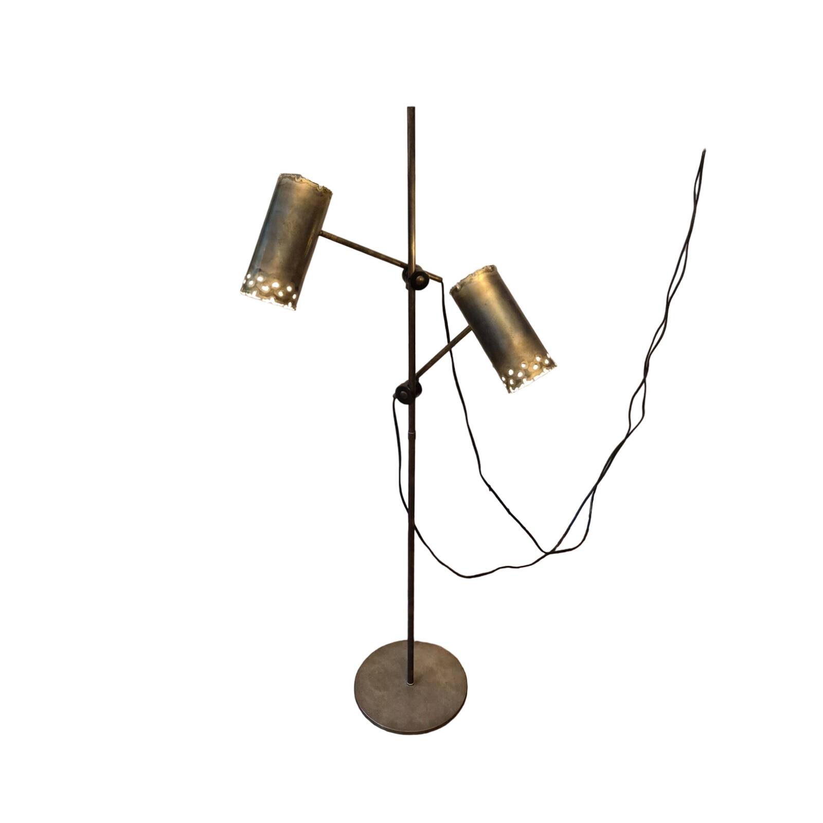 Brutalist Copper Floor Lamp by Holm Sørensen, Denmark 1960s