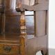 Antique English hooded lambing chair from the 18th century with hood shape