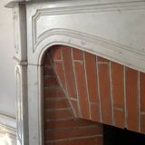 Louis XV style fireplace Model Pompadour White Carrara marble 20th century
