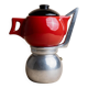 Vintage Red Ceramic Moka Maker by Caffe Cellana, Italy – 1980s Pop Art Design, For Multiple Coffees