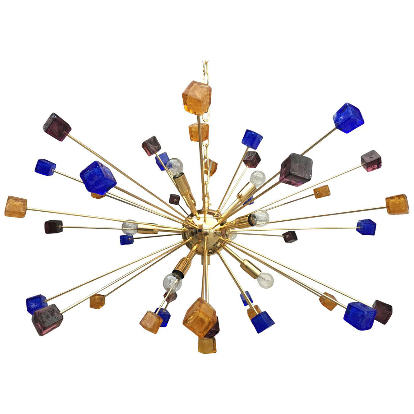 Lustre spoutnik en verre de Murano