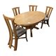 1980s dining room in rattan and oak veneer