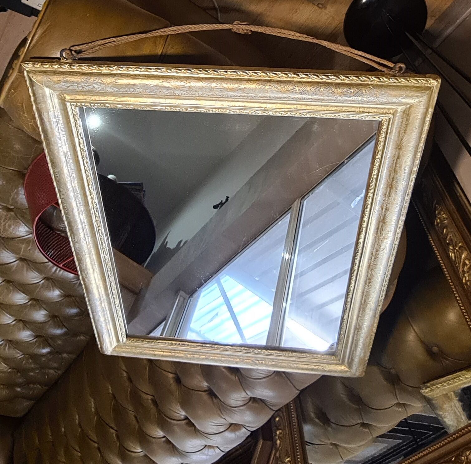 Mirror 1900 original wood 70x58 mercury glass