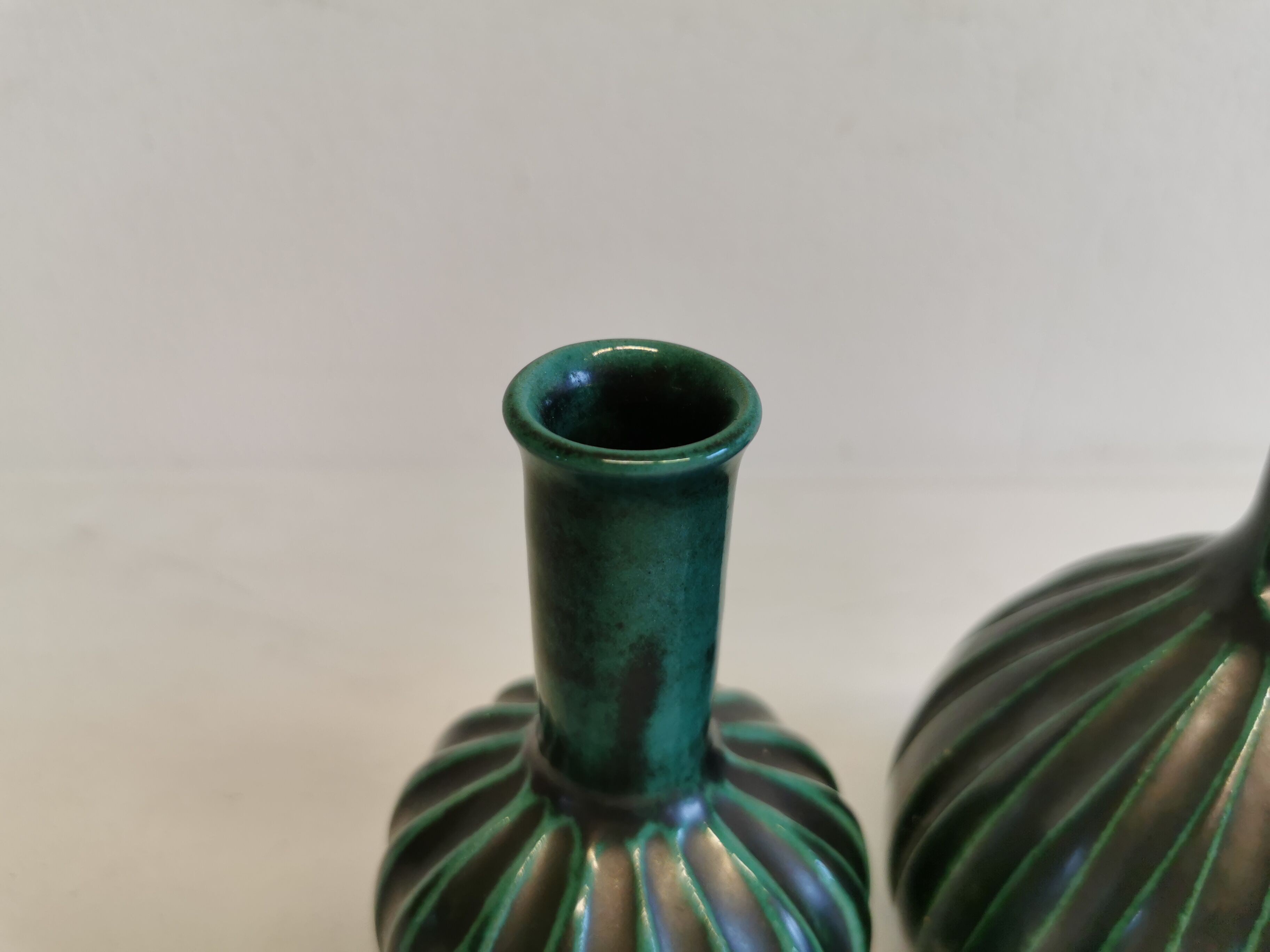 Two  pieces of pottery from Michael Andersen Bornholm - Denmark. Estimated 1960s.