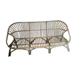 2/3-seat bench in vintage rattan
