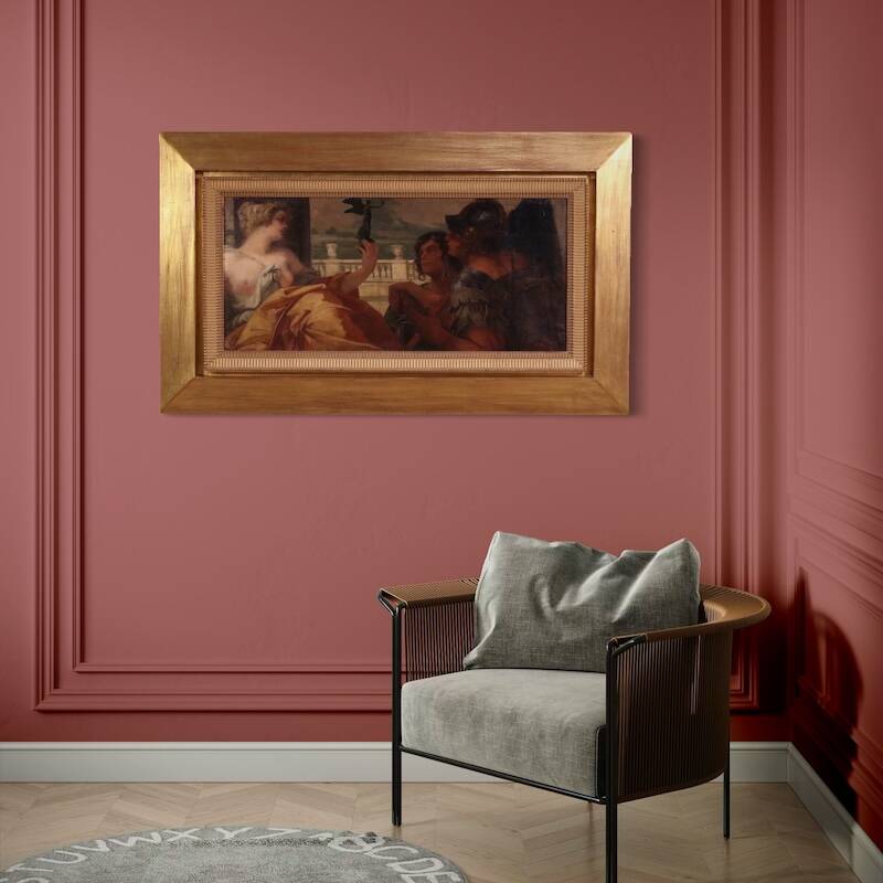 Painting signed Pompeo Massani, Allegory of Victory