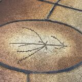 Round oval ceramic coffee table by Barrois Vallauris, 1960, herbarium model