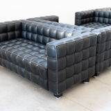 Kubus Sofas, Two Places by Josef Hoffmann for Wittmann, 1980s, Set of 4