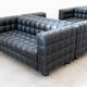 Kubus Sofas, Two Places by Josef Hoffmann for Wittmann, 1980s, Set of 4