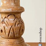 Carved wood lamp