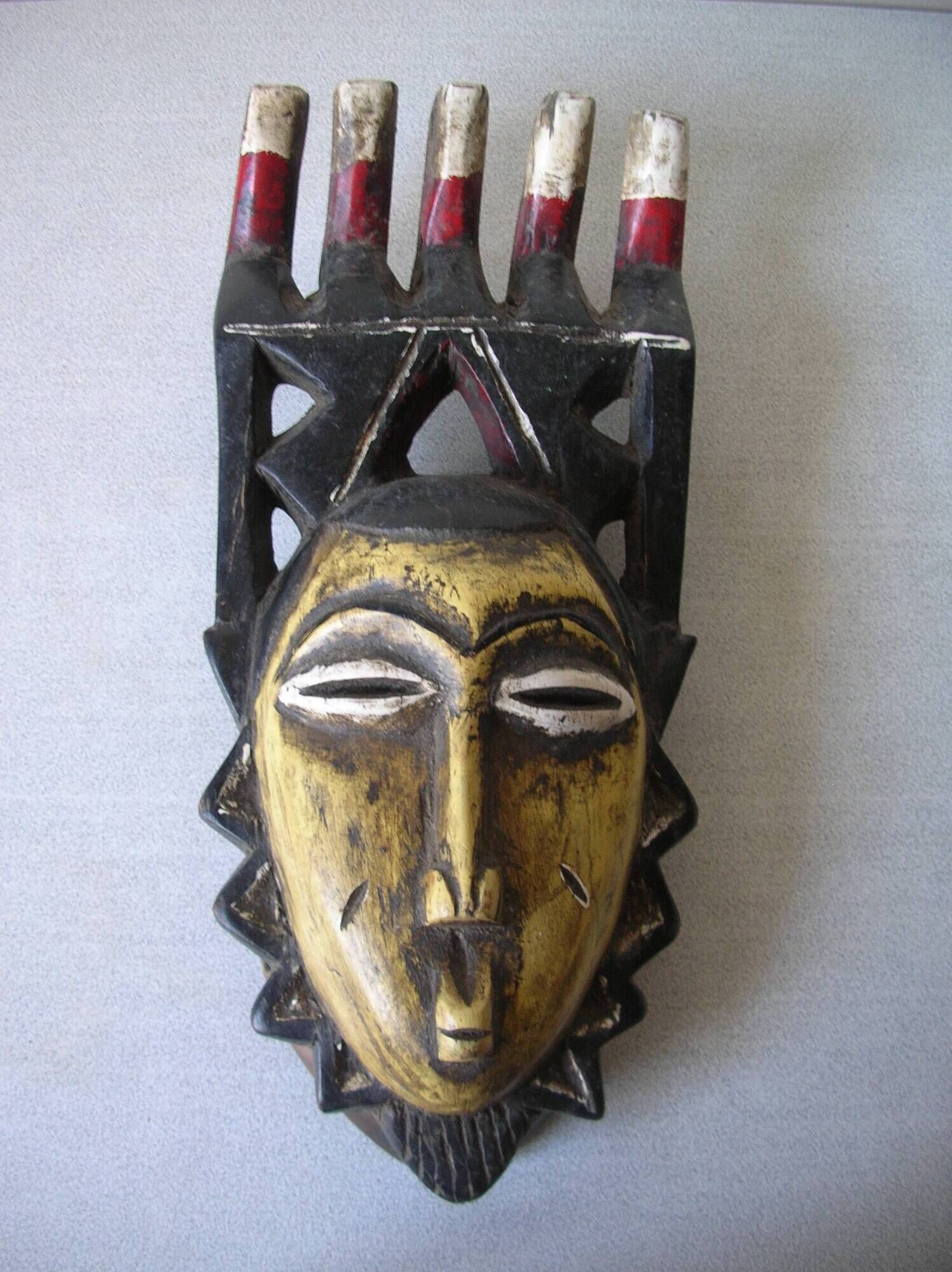 Antique African Yaouré Kokole Kwain mask Ivory Coast Ethnic art collection