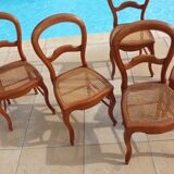 6 louis Philippe style chairs in solid wood merisier
